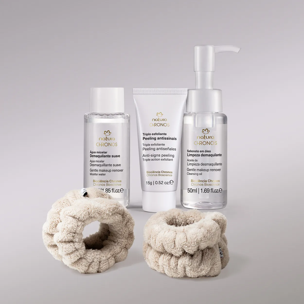 rutina de limpieza y cuidados para el rostro en tamaño miniatura. (NATURA)