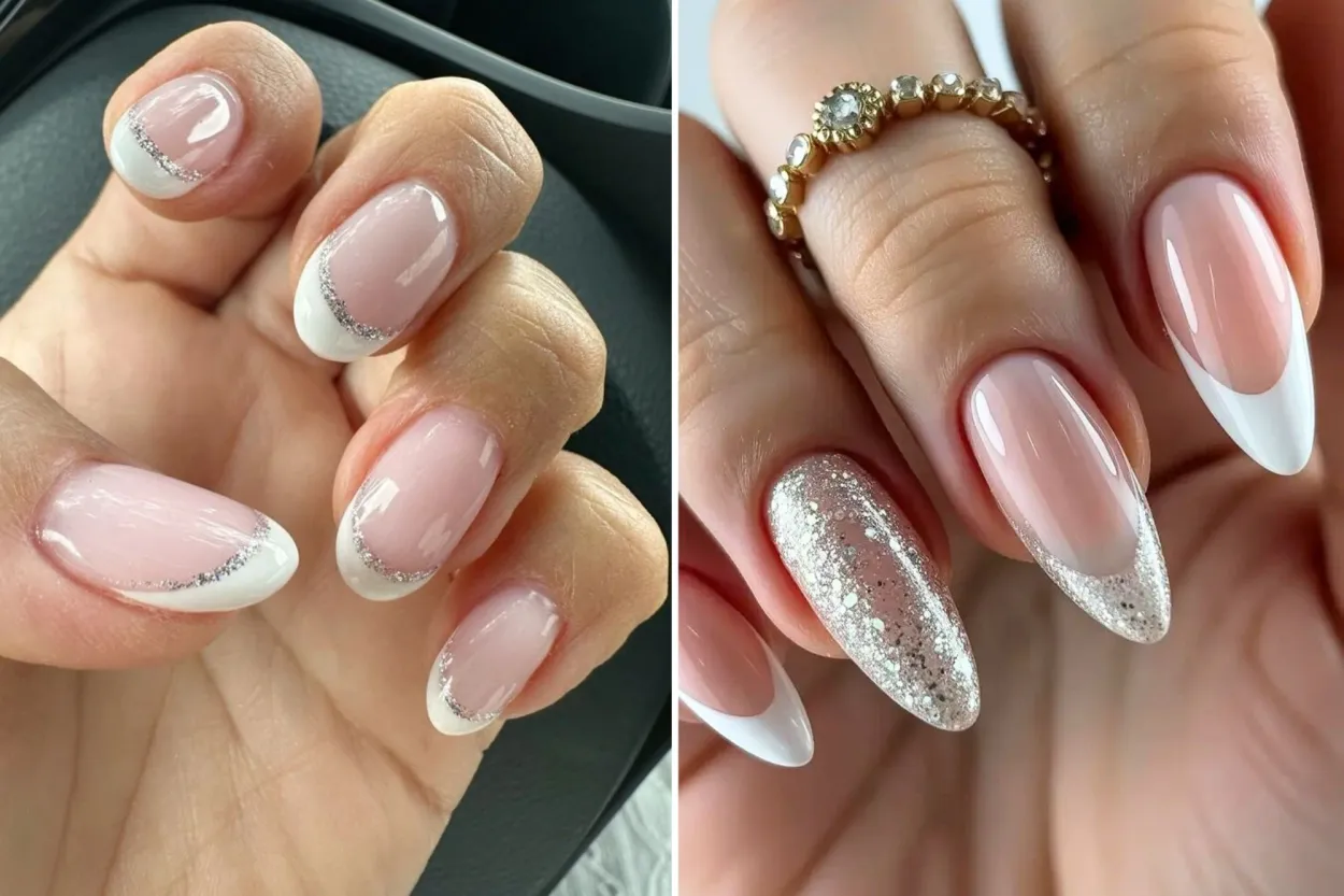 Brillo Fin Clásicas y elegantes: 7 diseños de francesitas con brillo perfectas ...