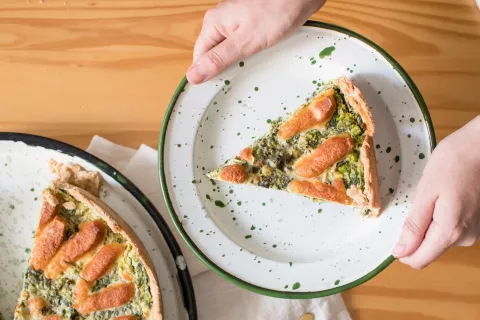 Tarta de verduras con provolone