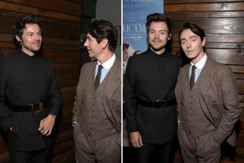 Harry Styles elige un traje negro de Gucci para el estreno de My Policeman.