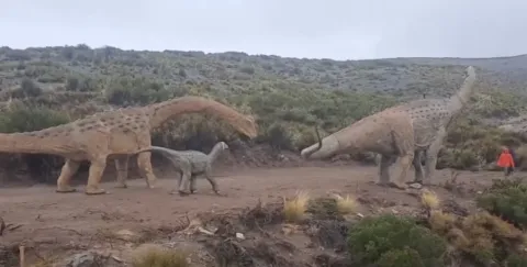 Se trata del Parque Municipal Cretácico Huellas de Dinosaurios.