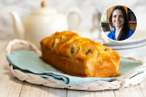 En menos de una hora tenés listo el budín de banana sin huevo que propone Paulina.