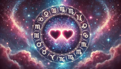 La rueda zodiacal, con los símbolos de los 12 signos astrales.