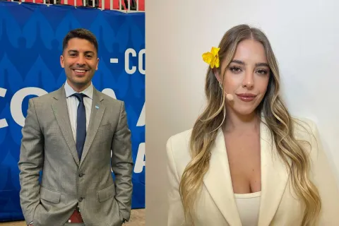  Gastón Edul y Nati Jota fueron protagonistas de un picantísimo ida y vuelta en la campaña lanzamiento del reality de parejas, Love is Blind.