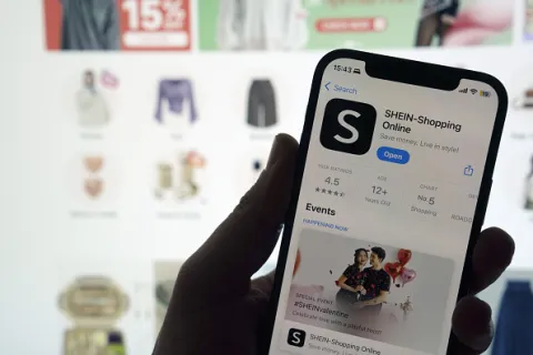 Pantalla de la app Shein