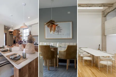 Mármol, cuarzo, granito, Dekton, cemento alisado... las alternativas a las mesas de madera son muchas y variadas.
