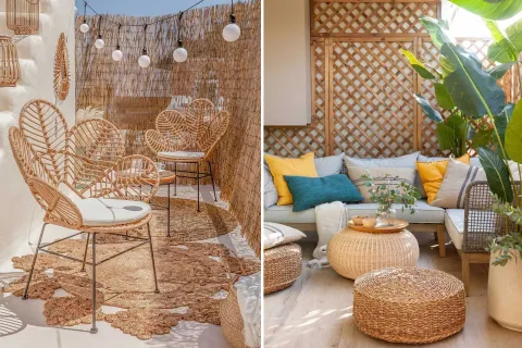 El clásico mobiliario de mimbre, siempre presente en patios y galerías, está siendo desplazado lentamente por una propuesta que está ganando terreno en casas argentinas: los muebles de ratán sintético.