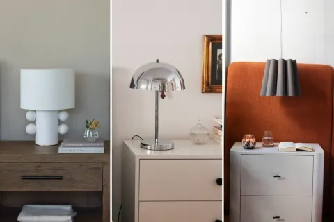 Con bases de cerámica, pantallas creadas por impresión 3D, estructuras metálicas livianas o fibras naturales, los veladores que están de moda.