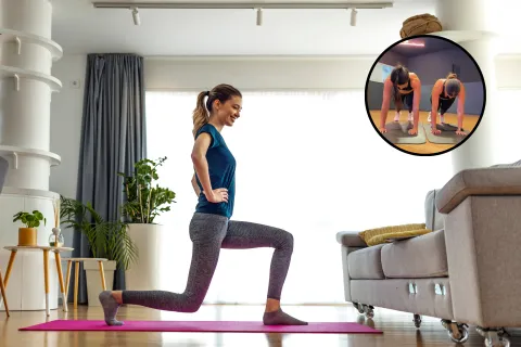 Foto de mujer entrenando.