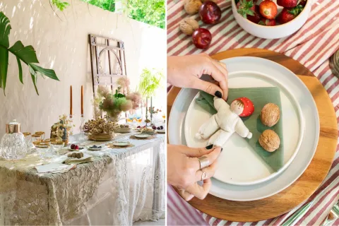 3 mesas de Navidad con objetos reciclados y vintage para inspirarte este año