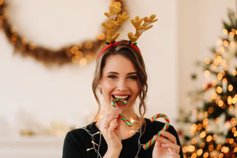 Mujer en Navidad