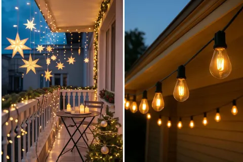 Las guirnaldas de luces para exteriores son la clave para transformar patios, balcones y jardines en espacios festivos y acogedores.