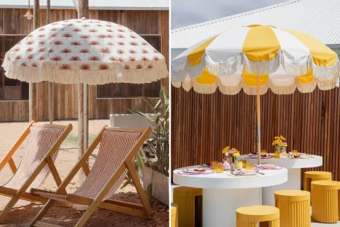 La tendencia para el verano 2026 en piletas: sombrillas con flecos