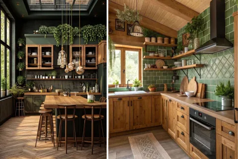 El verde no solo trae un toque de naturaleza al interior, sino que también reduce la fatiga visual, calma las emociones y favorece una relación más amable con el acto de cocinar y pasar tiempo en la cocina.