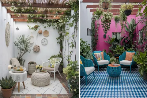 En patios chicos, menos es más.