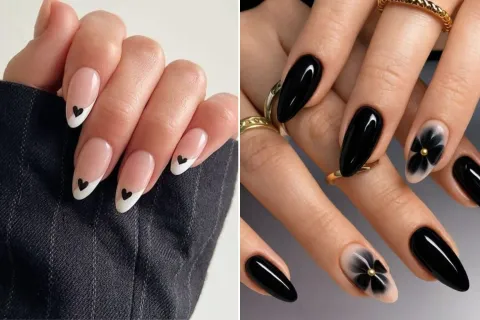 Uñas negras decoradas: la manicuría simple y elegante para las noches de verano