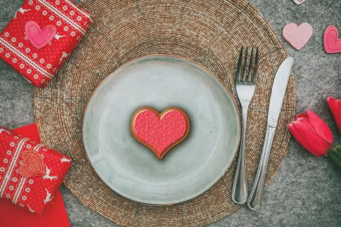 Foto de mesa para San Valentín.