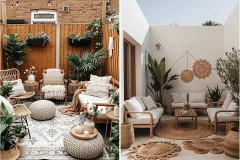 Mini patios estilo boho: relax y textura para crear un refugio al aire libre