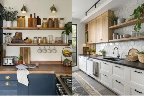 Estantes abiertos vs. alacenas cerradas: qué tendencia gana terreno en las cocinas actuales