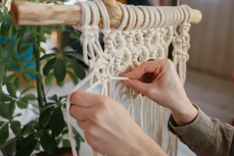 Foto de macramé para principiantes.