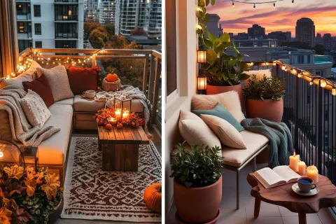 El otoño es la estación ideal para darle al balcón un aire acogedor, con colores cálidos y detalles que invitan a disfrutar del espacio exterior.