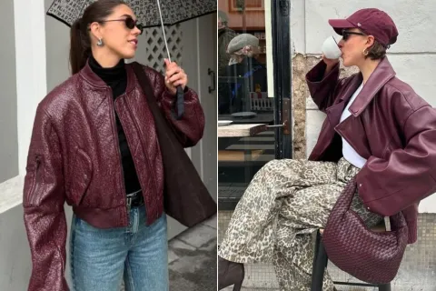 El cuero bordó llega para quedarse: cómo sumarlo a looks de todos los días 