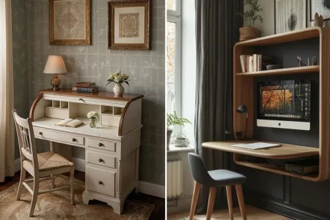 Escritorio secreter: el mueble vintage que conquista los departamentos modernos esta temporada.