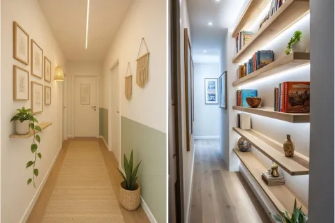 Pasillos estrechos: cómo decorarlos para que no se vean oscuros ni aburridos