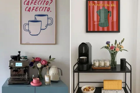 Tiny coffee corners: ideas para crear un rincón de café lindo y funcional