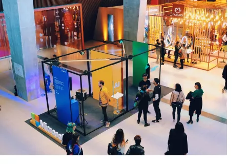 Las instalaciones de Microsoft en Bafweek: la inteligencia artificial llegó al mundo de la moda