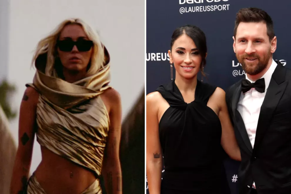 Los vestidos de Miley Cyrus y Anto Roccuzzo.