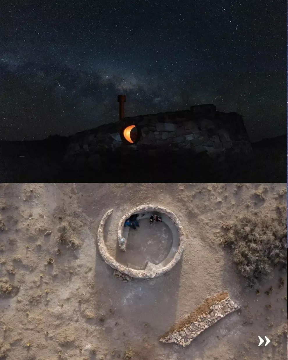 La estructura del observatorio de día y de noche
