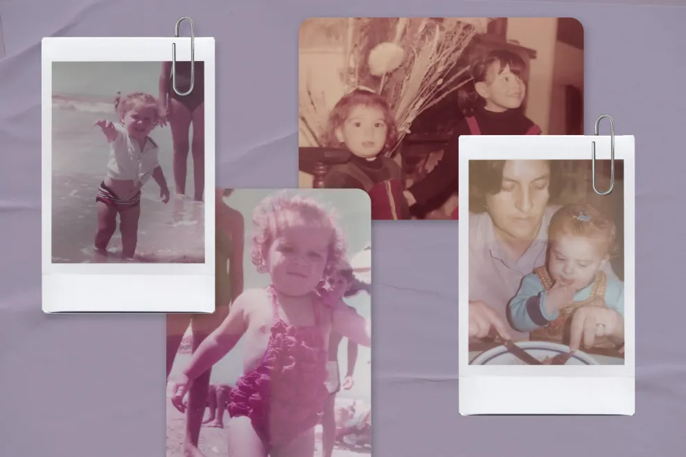 Candelaria Schamud de pequeña, junto a su familia.