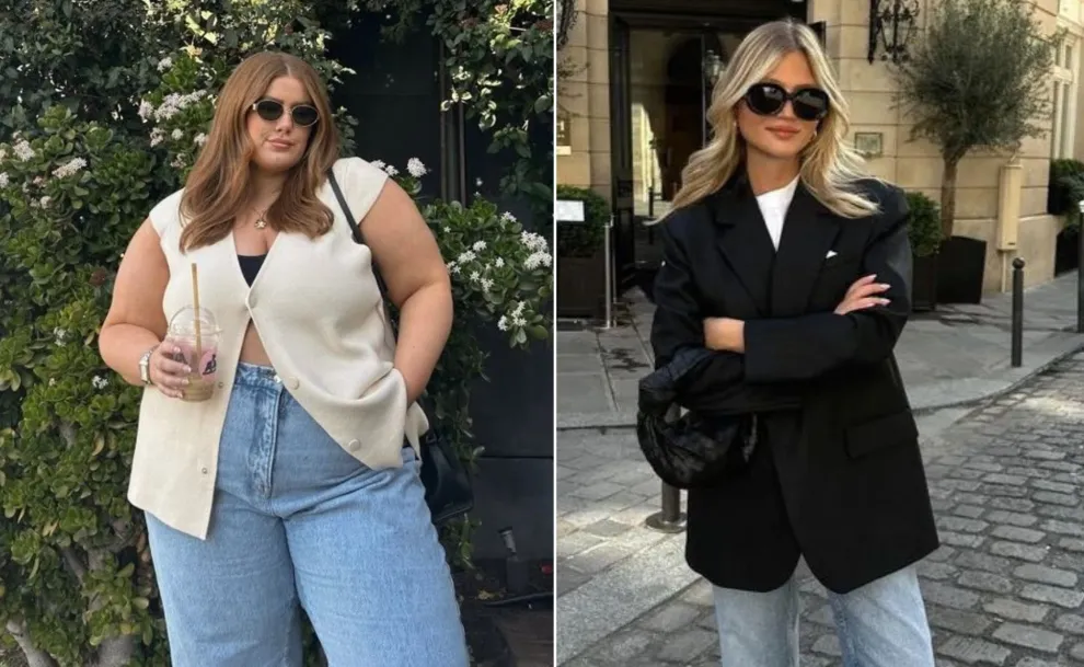 Dos mujeres usando jean oversize