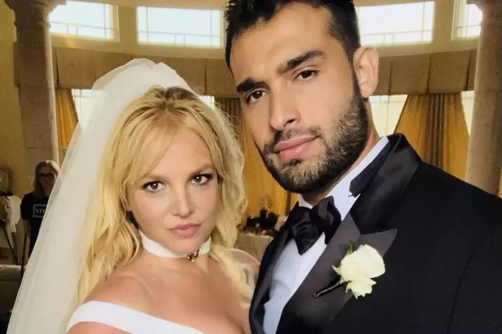 Britney Spears y Sam Asghari se casaron en secreto luego de seis años de relación. Foto: Twitter