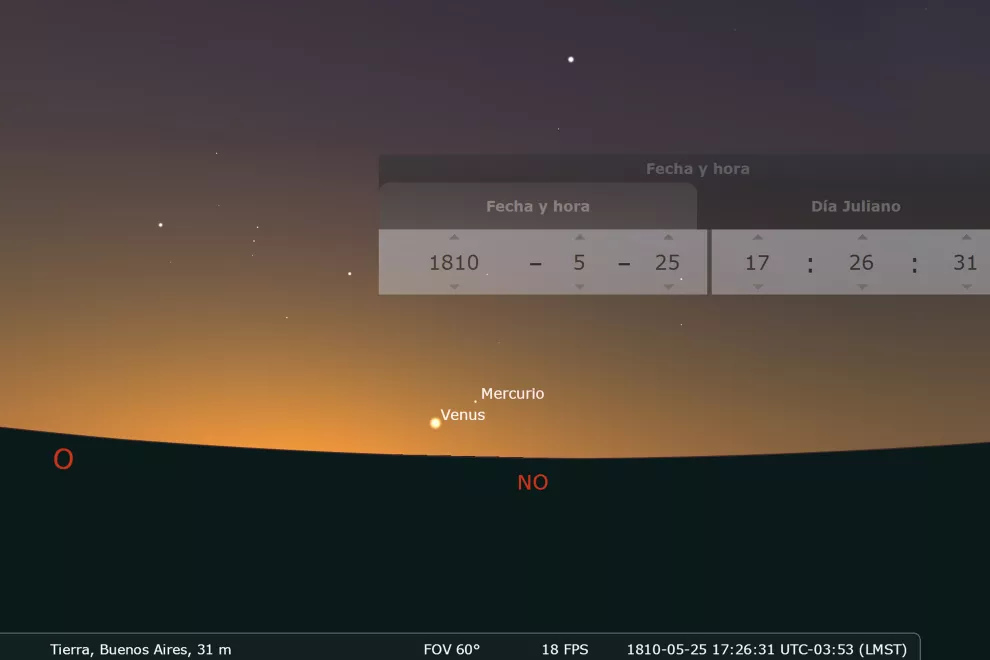 25 de Mayo: qué se veía en el cielo ese día en 1810