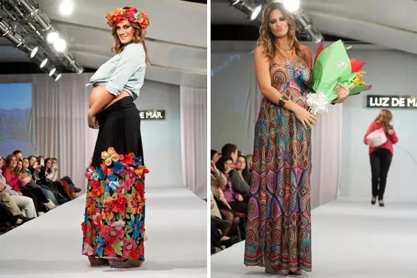 ¡Otra embarazada! Paula Chaves, en su séptimo mes, desfiló para la marca Luz de Mar. ¿Cuál de sus outfits te gusta más?
